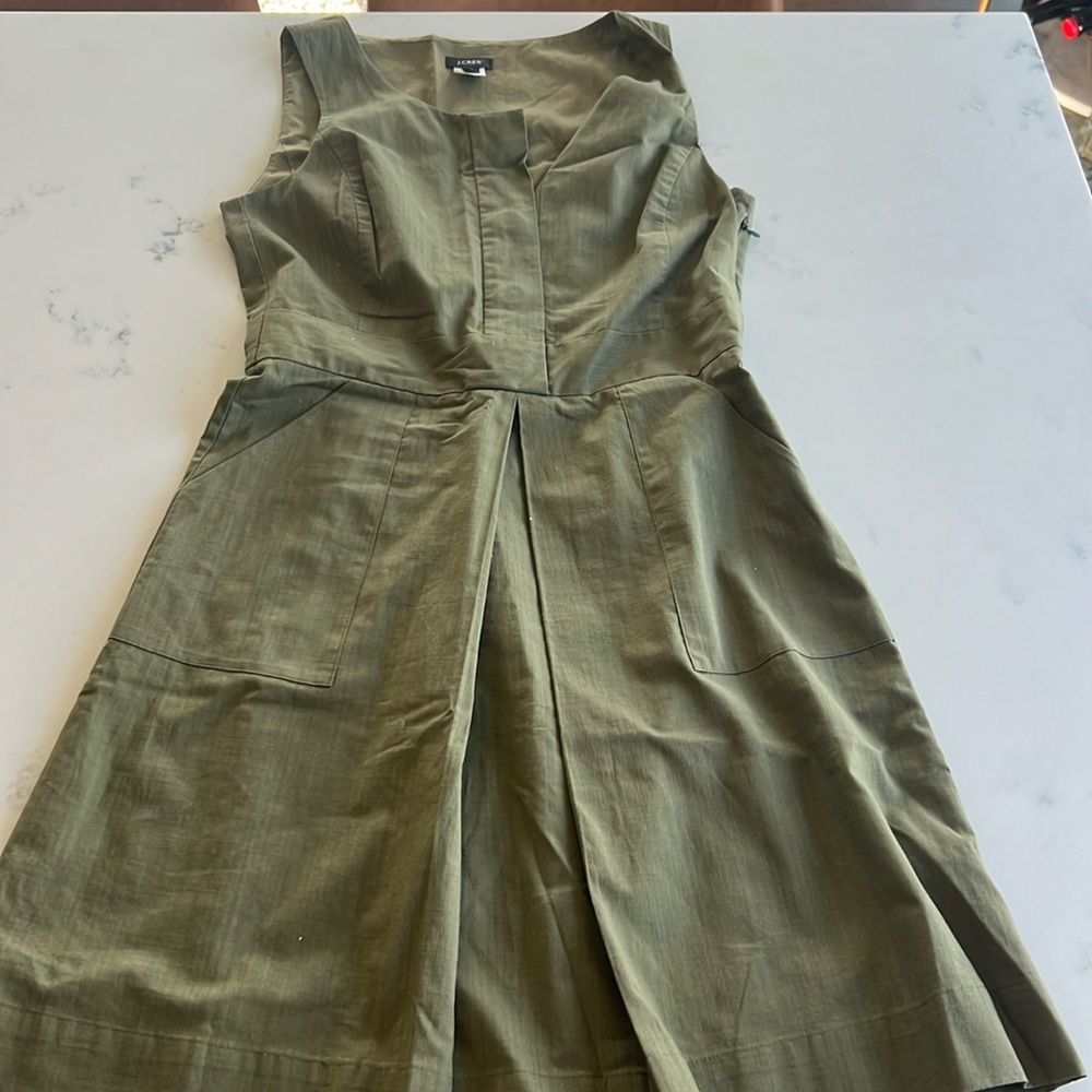 J. Crew Pleated Sleeveless Suit Dress